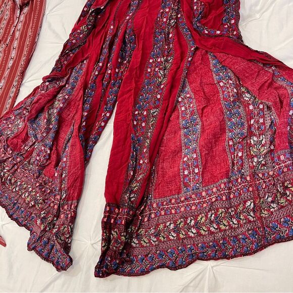 Set of 2 Shein Wide Open Leg Tribal Pattern Pants Size Small - Picture 7 of 13